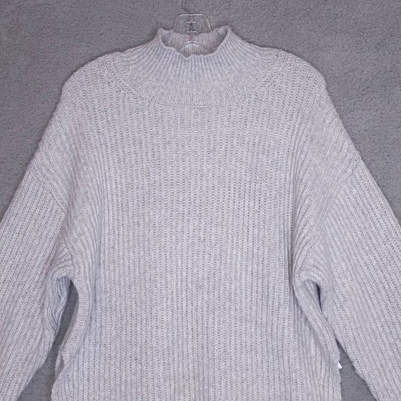 Topshop Womens Pullover Sweater Gray Long Sleeve Mock Neck Tight Knit 4 New‎ - Picture 6 of 9